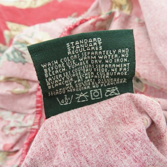 LRL Ralph Lauren Marseilles Red ONE Standard Ruffle Hem Pillowcase Pillow Sham - Picture 9 of 11